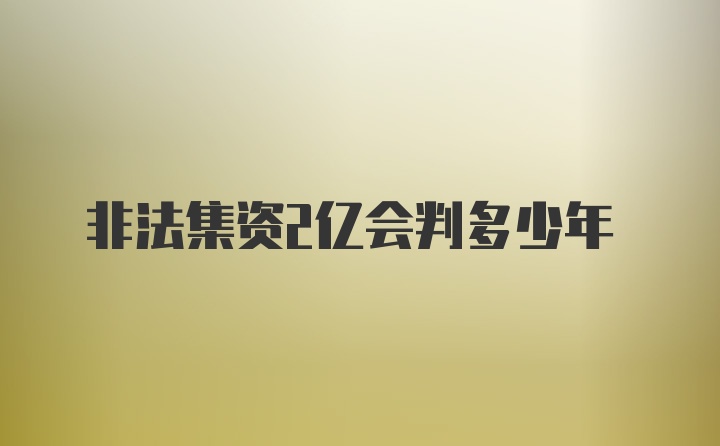 非法集资2亿会判多少年