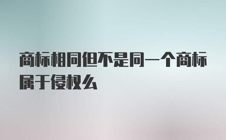 商标相同但不是同一个商标属于侵权么