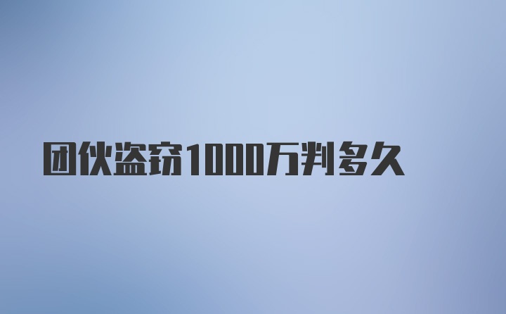 团伙盗窃1000万判多久