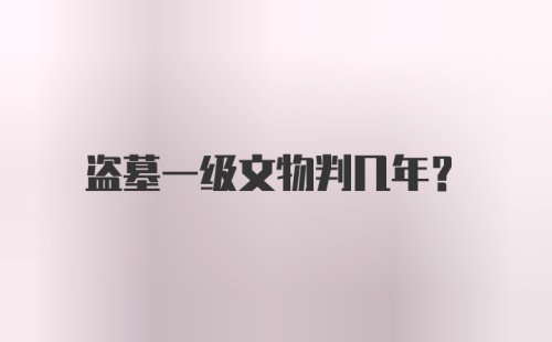 盗墓一级文物判几年？