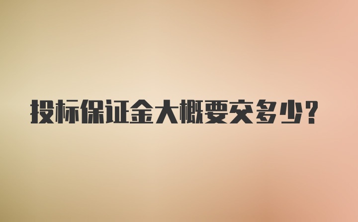 投标保证金大概要交多少？