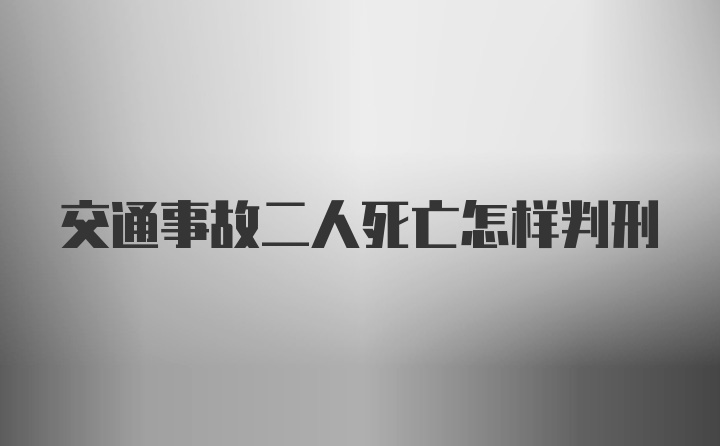 交通事故二人死亡怎样判刑