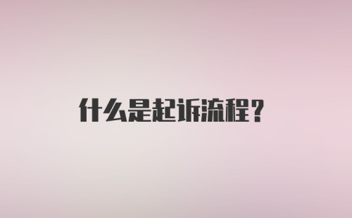 什么是起诉流程？