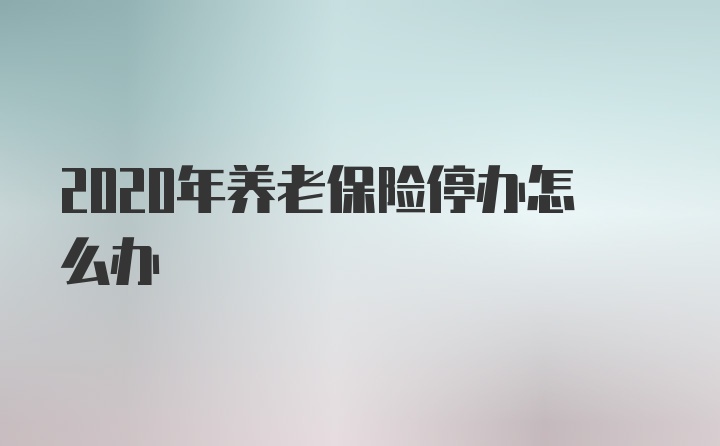 2020年养老保险停办怎么办