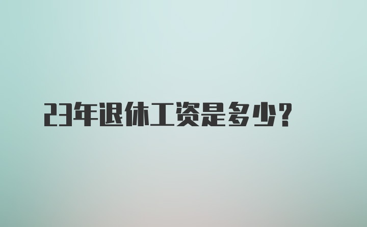 23年退休工资是多少？