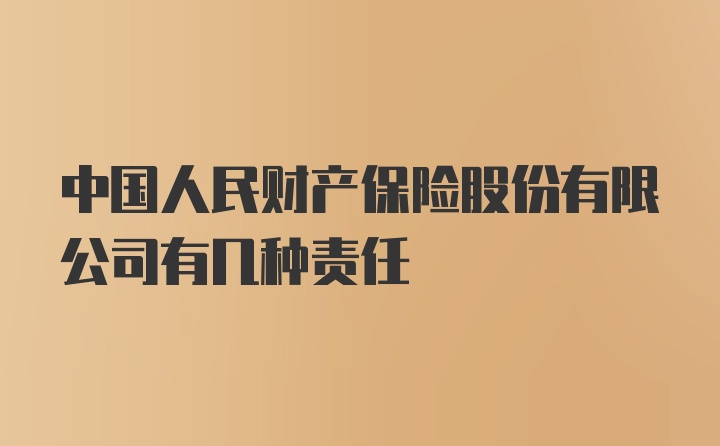 中国人民财产保险股份有限公司有几种责任