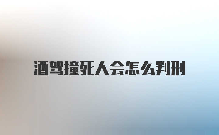 酒驾撞死人会怎么判刑