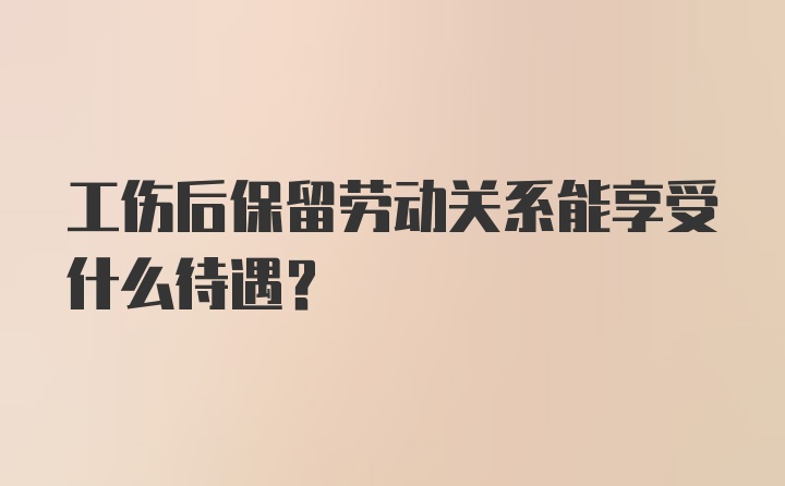 工伤后保留劳动关系能享受什么待遇？