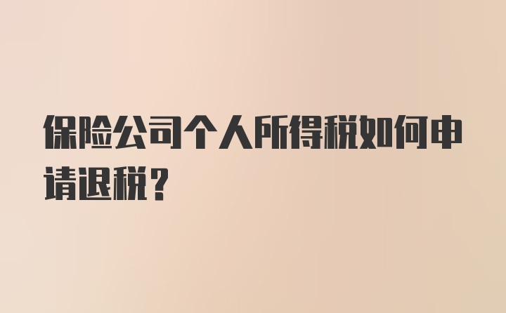 保险公司个人所得税如何申请退税?