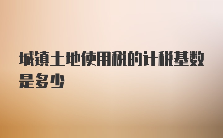 城镇土地使用税的计税基数是多少