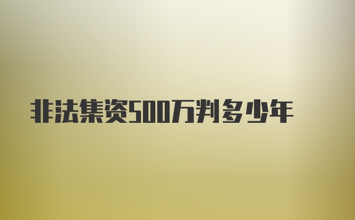 非法集资500万判多少年