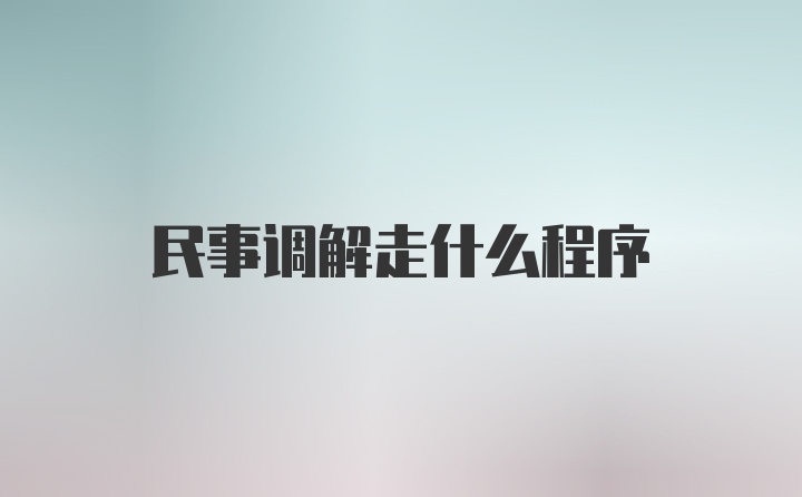 民事调解走什么程序