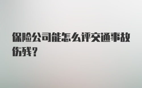 保险公司能怎么评交通事故伤残?