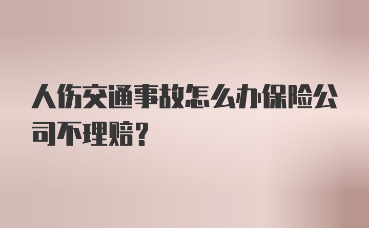 人伤交通事故怎么办保险公司不理赔？