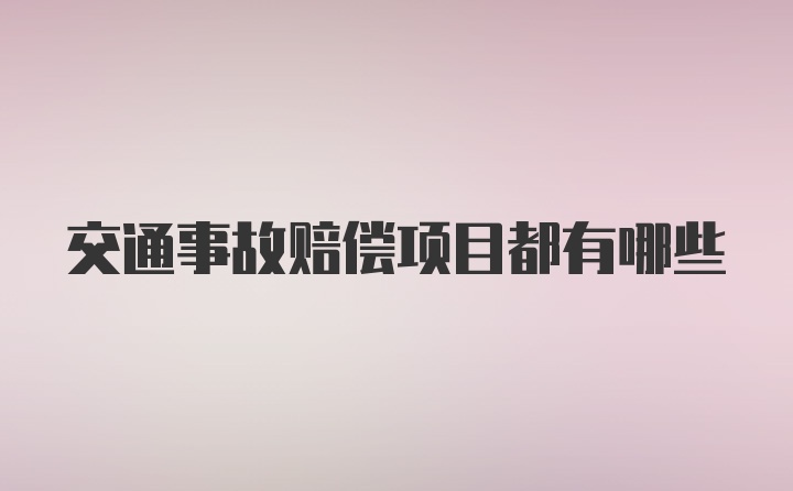 交通事故赔偿项目都有哪些