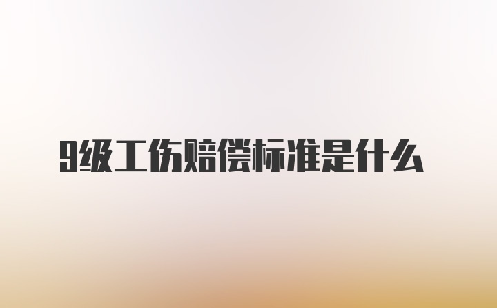 9级工伤赔偿标准是什么