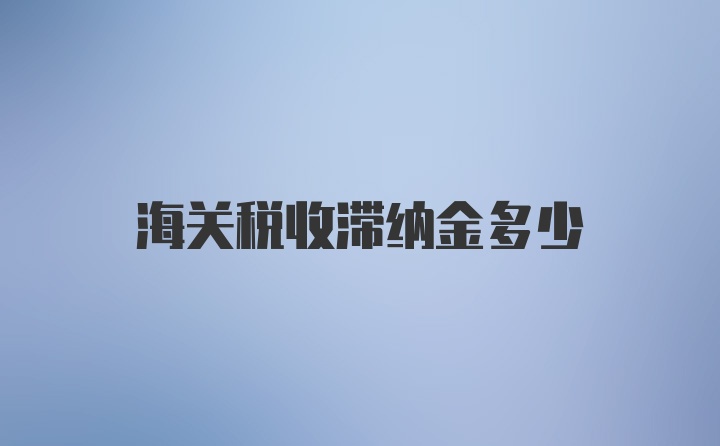 海关税收滞纳金多少