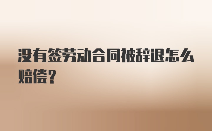 没有签劳动合同被辞退怎么赔偿？