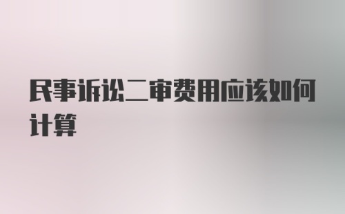 民事诉讼二审费用应该如何计算