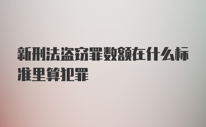 新刑法盗窃罪数额在什么标准里算犯罪