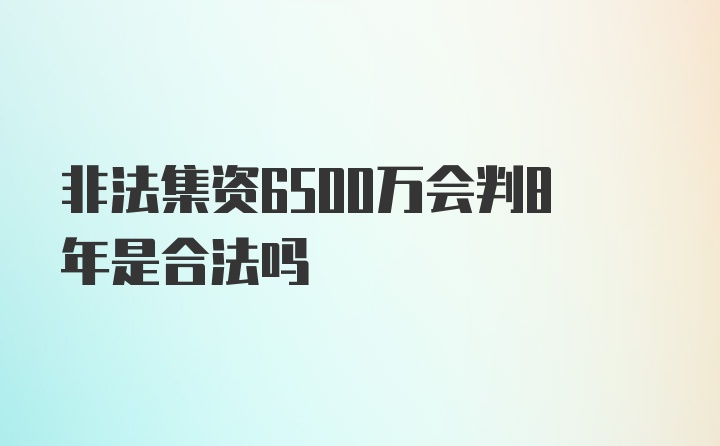 非法集资6500万会判8年是合法吗