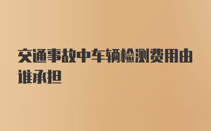 交通事故中车辆检测费用由谁承担