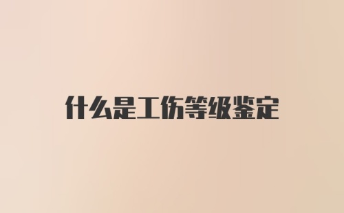 什么是工伤等级鉴定