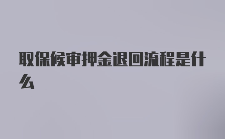 取保候审押金退回流程是什么