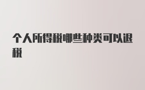 个人所得税哪些种类可以退税