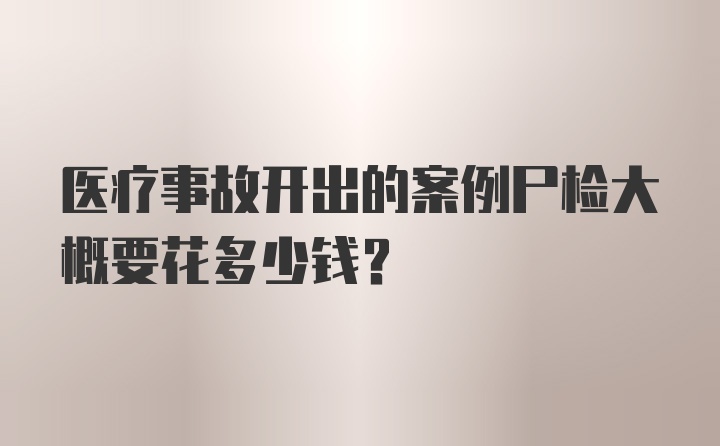 医疗事故开出的案例尸检大概要花多少钱？