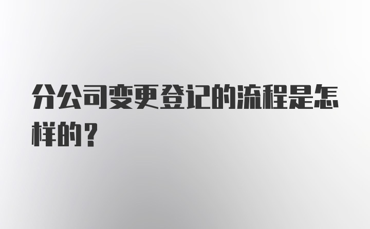 分公司变更登记的流程是怎样的？