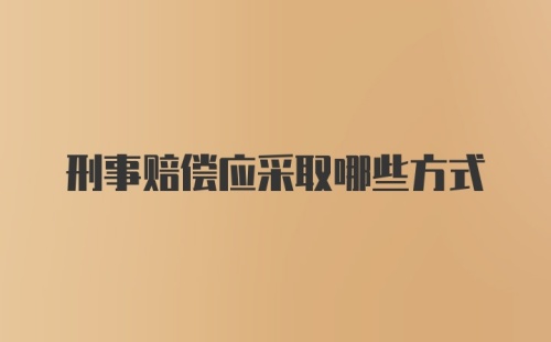 刑事赔偿应采取哪些方式