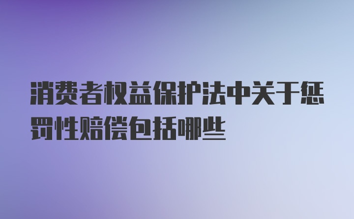 消费者权益保护法中关于惩罚性赔偿包括哪些