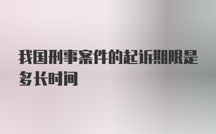 我国刑事案件的起诉期限是多长时间