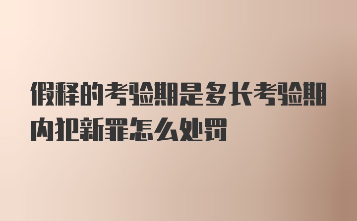 假释的考验期是多长考验期内犯新罪怎么处罚