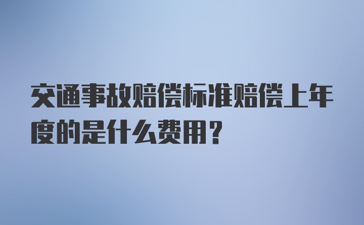 交通事故赔偿标准赔偿上年度的是什么费用？