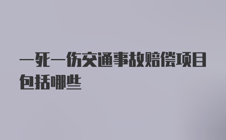 一死一伤交通事故赔偿项目包括哪些