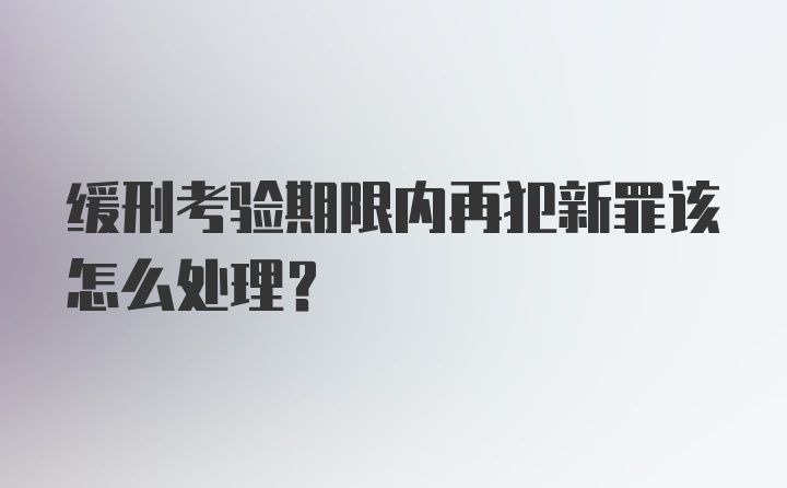 缓刑考验期限内再犯新罪该怎么处理?