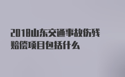 2018山东交通事故伤残赔偿项目包括什么