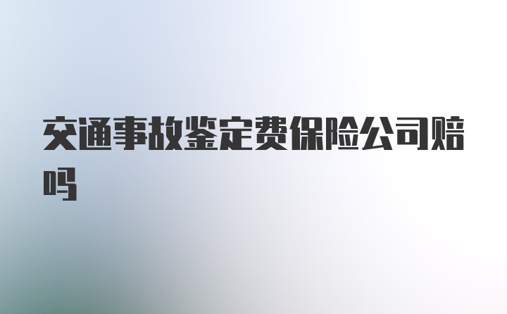 交通事故鉴定费保险公司赔吗