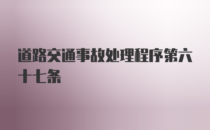 道路交通事故处理程序第六十七条