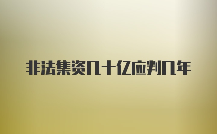 非法集资几十亿应判几年