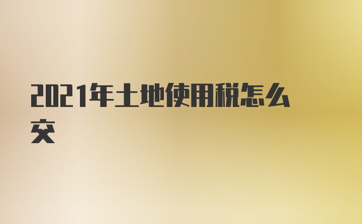 2021年土地使用税怎么交