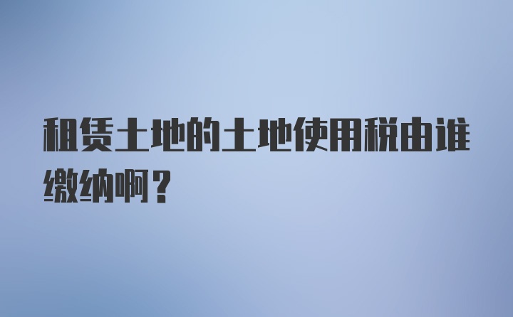 租赁土地的土地使用税由谁缴纳啊？