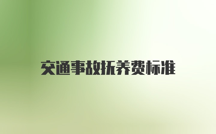 交通事故抚养费标准