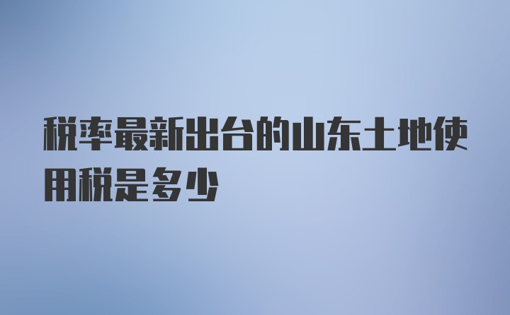 税率最新出台的山东土地使用税是多少