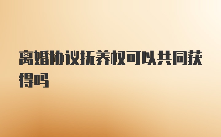 离婚协议抚养权可以共同获得吗