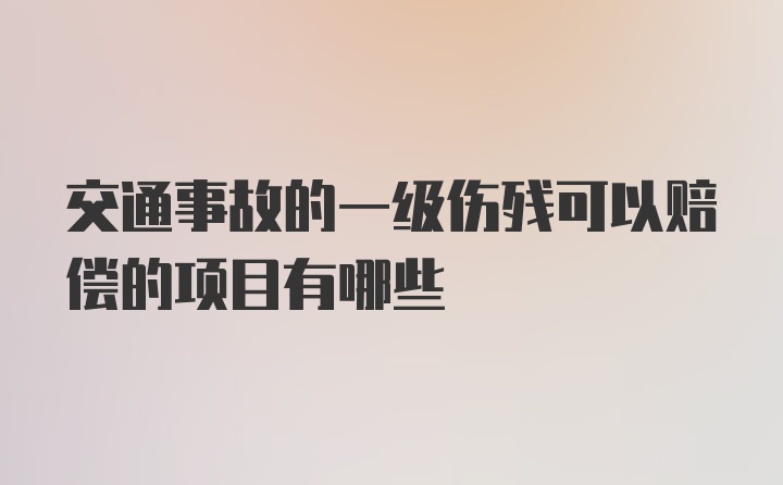 交通事故的一级伤残可以赔偿的项目有哪些