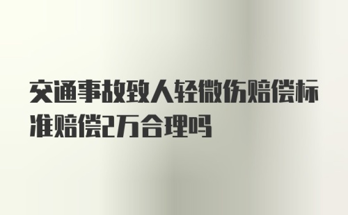 交通事故致人轻微伤赔偿标准赔偿2万合理吗