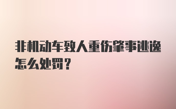 非机动车致人重伤肇事逃逸怎么处罚？